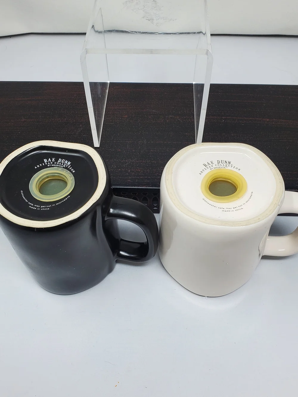 Salt & Pepper Ceramic Mug Shakers - Black and White